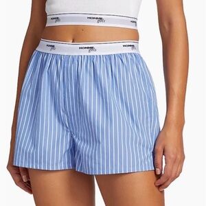 Hommegirls Classic Boxer Shorts in Blue White Stripe - size M, NWOT